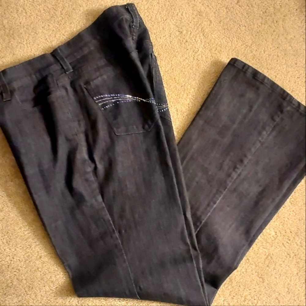 NYDJ Dark Blue Embellished Jeans